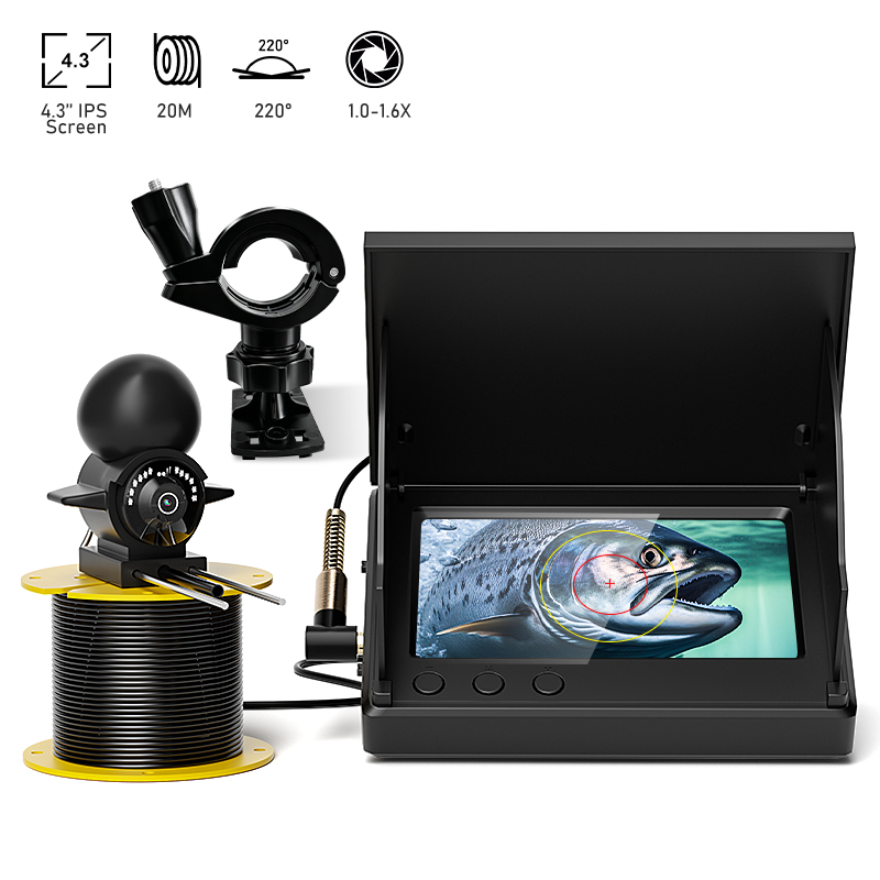 Fish Finder Portable - Ecoscandaglio Portatile LCD da 4.3'', Telecamera
